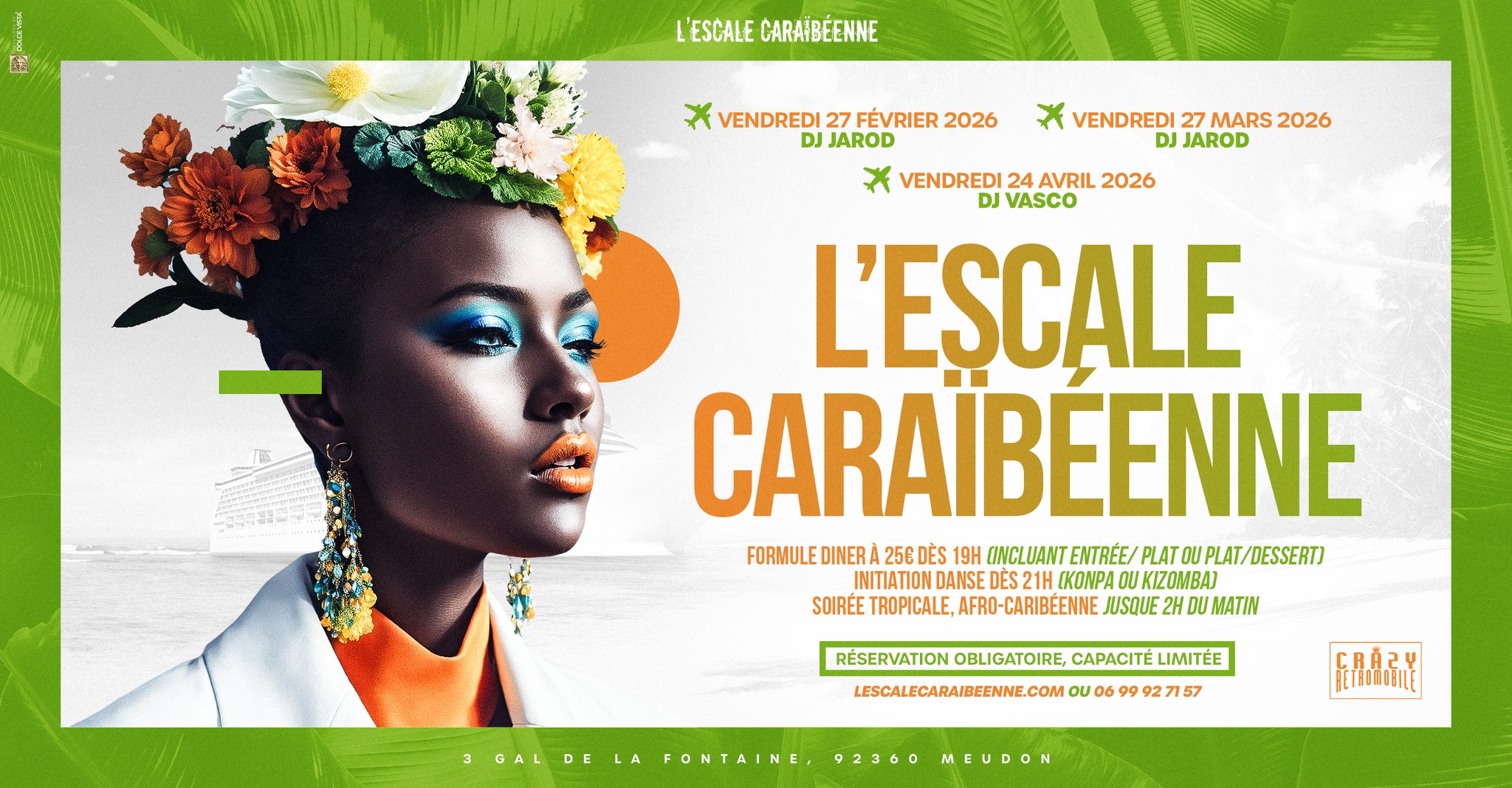 SOIRÉE TROPICALE L'ESCALE CARIBÉENNE 24 04 2026 (SUR RÉSERVATION)