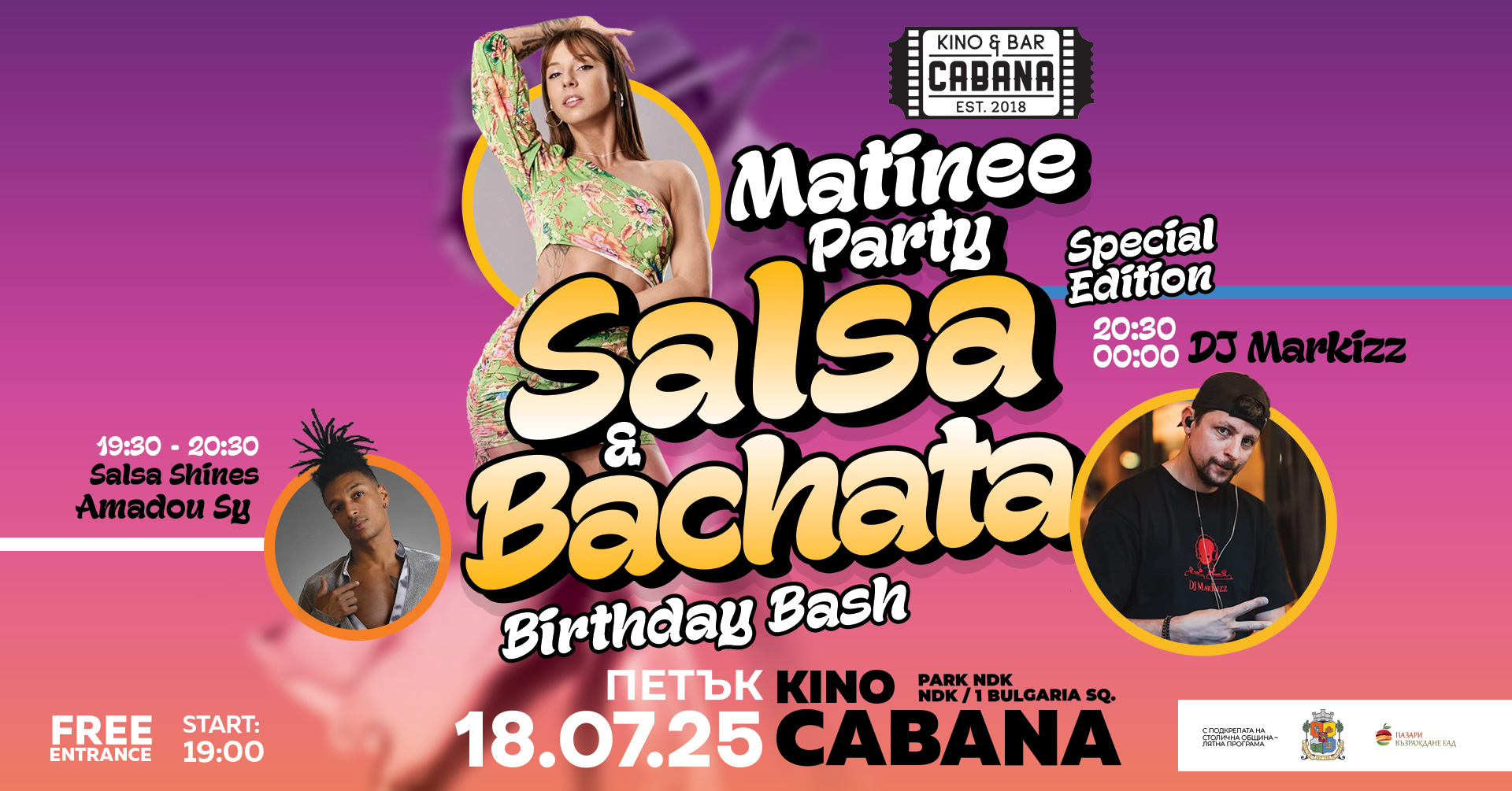SALSA & BACHATA Matinee Party - Kino Cabana - 18 July 2025