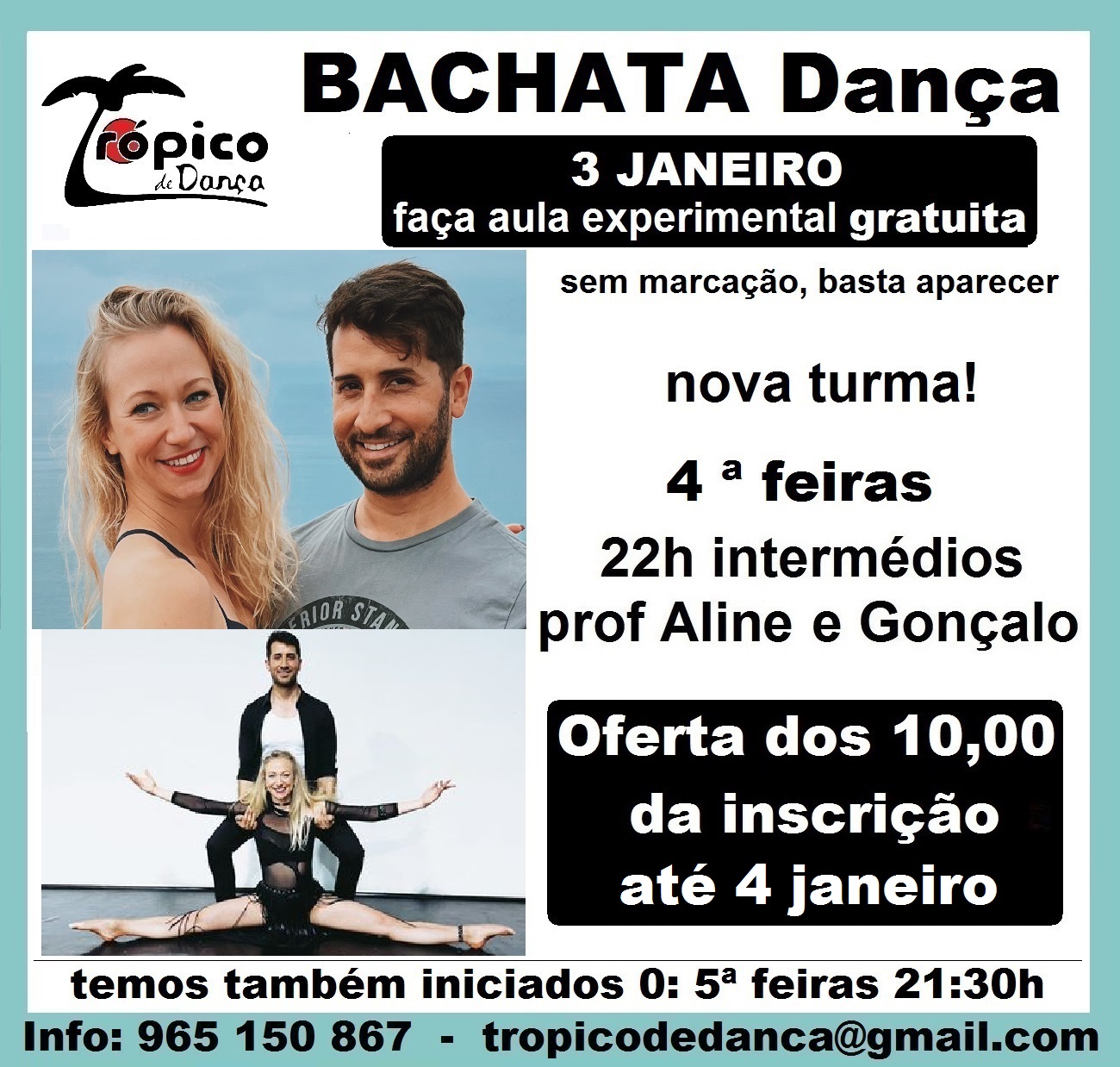 Nova Turma! Grátis aula experimental de Bachata