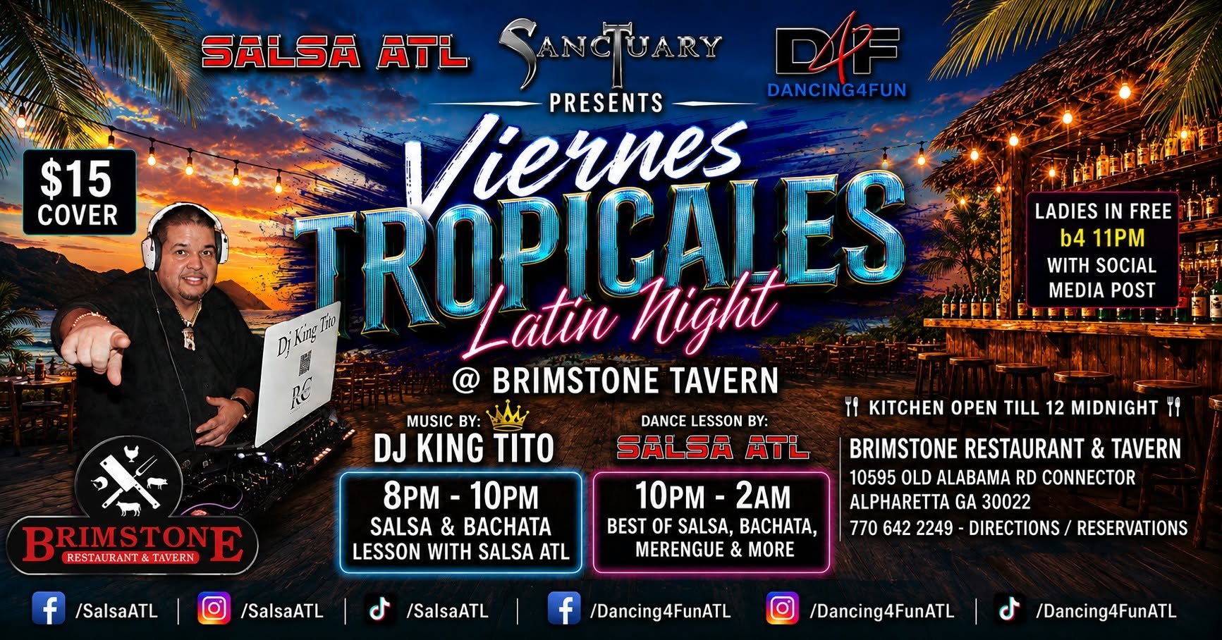 Viernes Tropicales Latin Night Atlanta - Ladies in free with FB check in