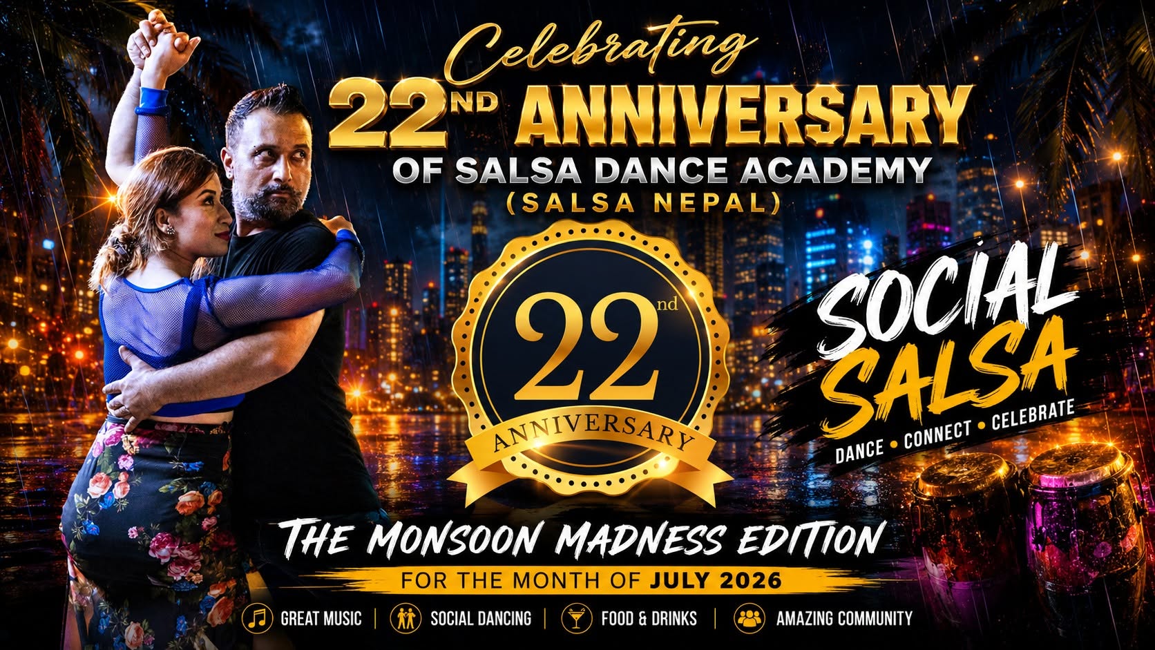 Celebrating 22nd Anniversary - Social Salsa - The Monsoon Madness