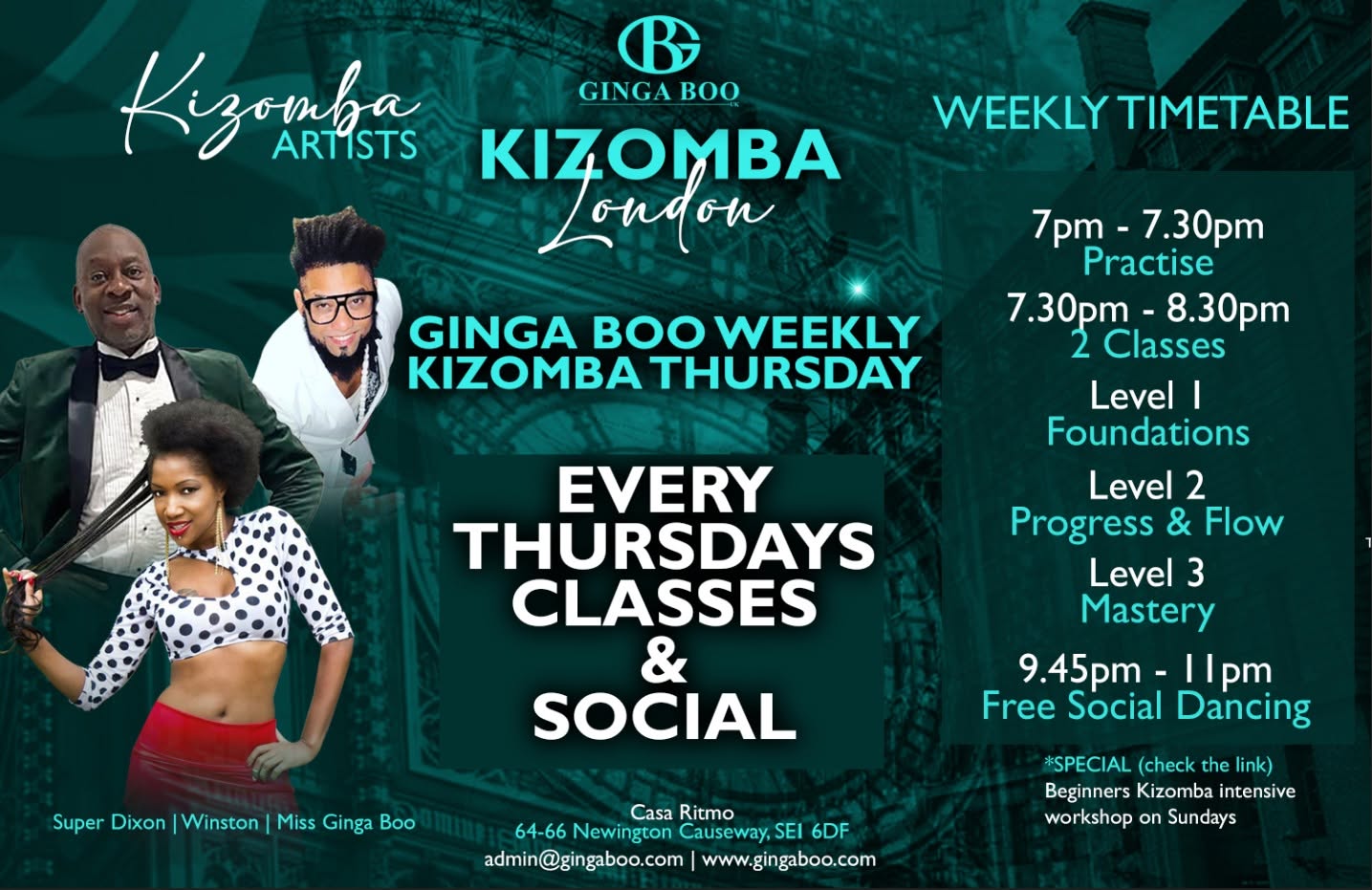Kizomba London - GB Weekly Thursday classes & social (4 levels)