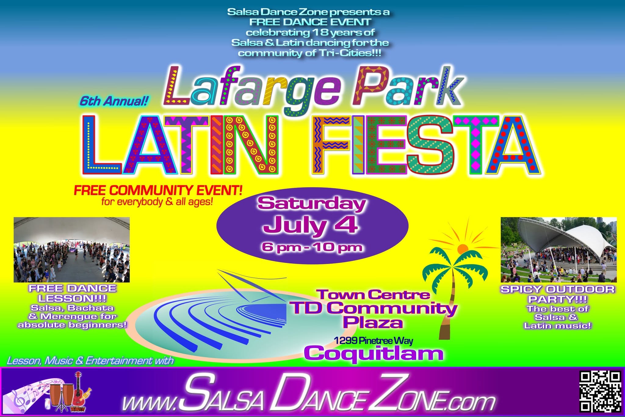 Lafarge Park Latin Fiesta - Free Event π TD Community Plaza. Sat July 4