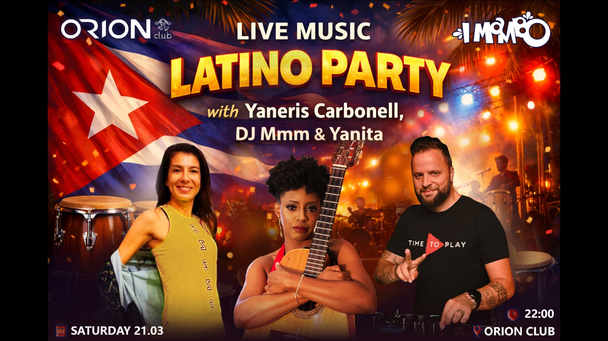 🪇LIVE MUSIC LATINO PARTY with Yaneris Carbonell 🎤, DJ Mmm 🎚️ & Yanita 💃