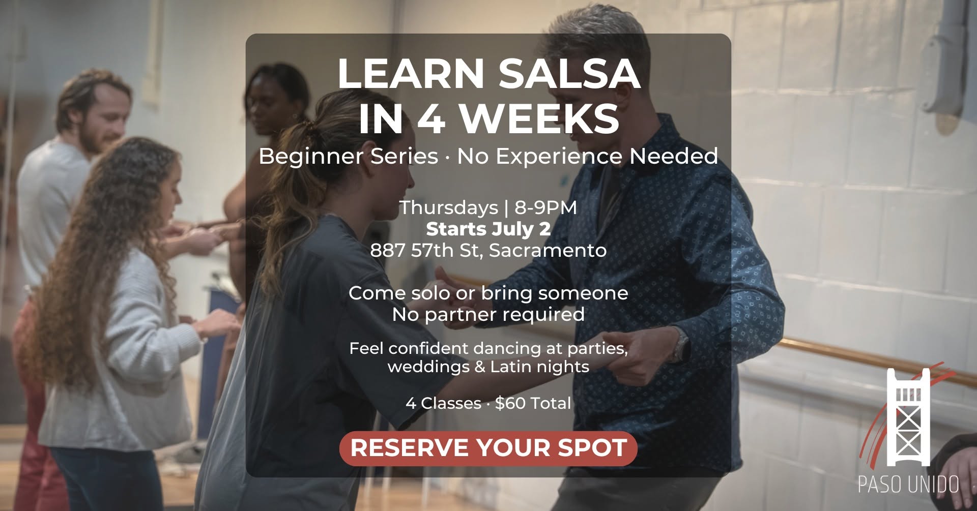 Beginner Salsa Series: Learn to Dance in 4 Weeks Sacramento