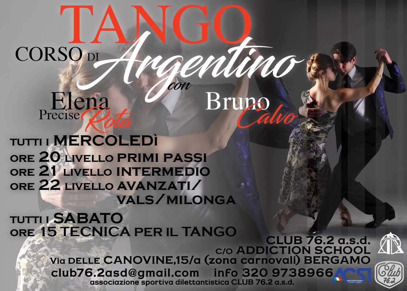 Corso di Tango argentino con Elena Precise Rota e Bruno Calvo