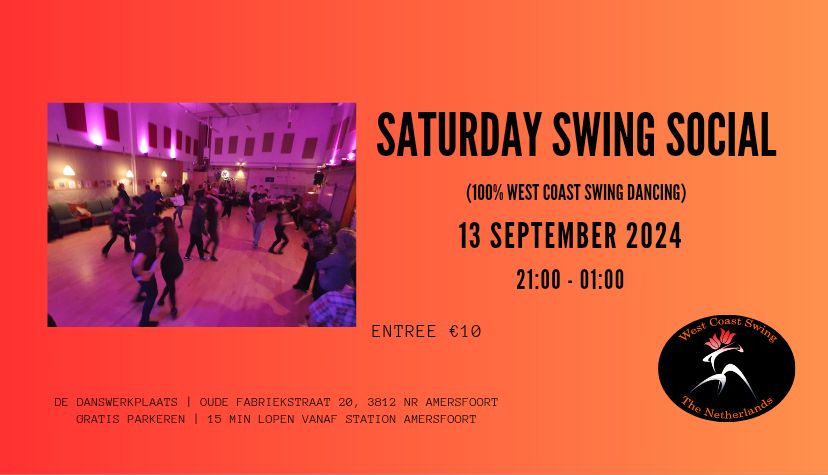 Saturday Swing Social Amersfoort (100% West Coast Swing dancing)