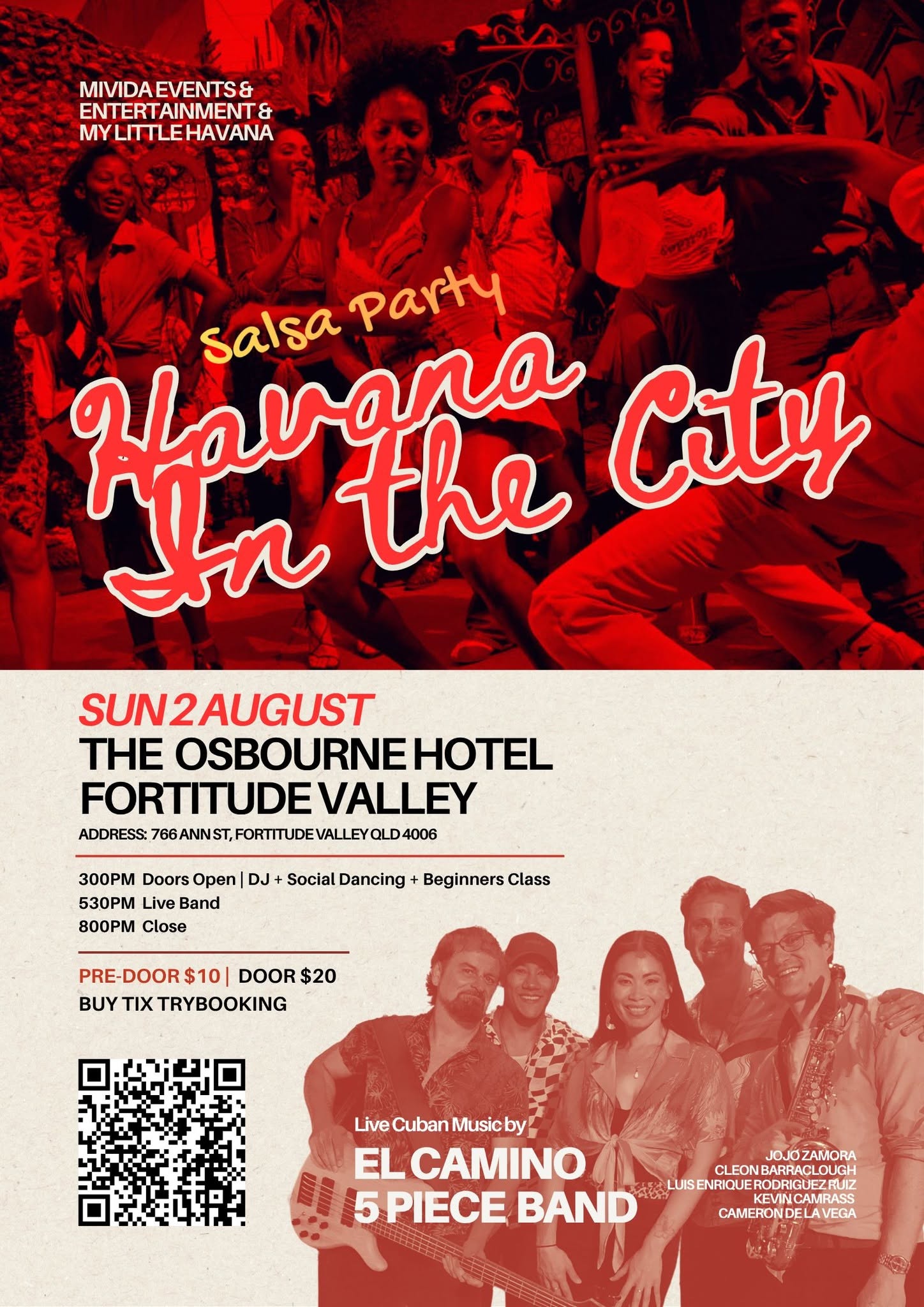 Havana In The City - Live 5-PIECE Cuban Band - SUN AUG 2 - FORTITUDE VALLEY