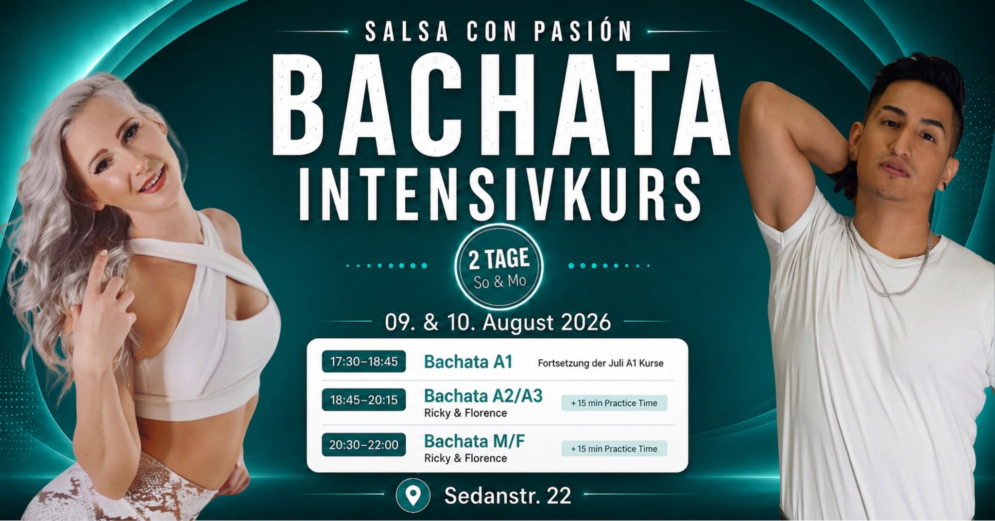 ☀️ BACHATA INTENSIVKURSE AUGUST 2026 - Salsa con Pasión in Freiburg