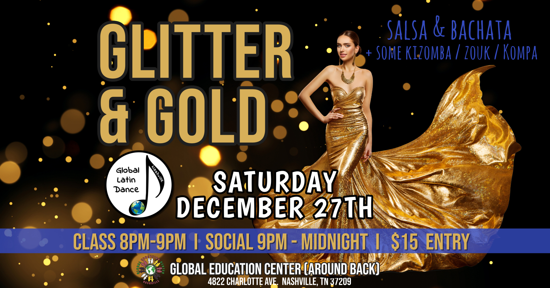 Glitter & Gold Salsa & Bachata Social 🥂✨