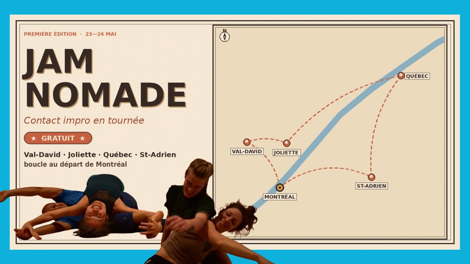 🚐 **Première édition des JAM NOMADE Contact Impro en tournée!**