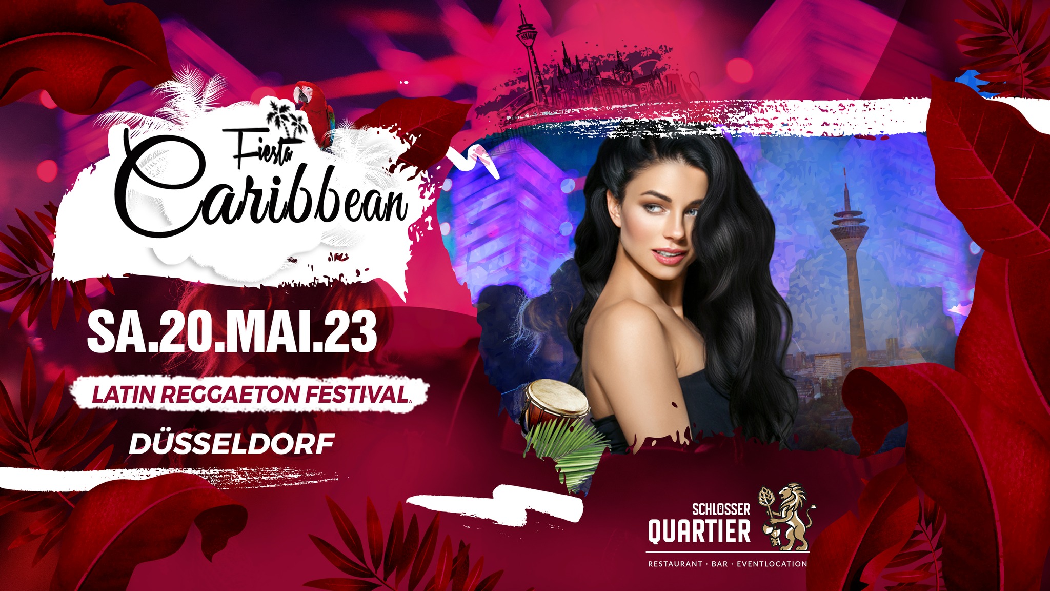 Heute Abend- Caribbean Fiesta • Latino - Reggaeton • Grand Opening @ Schlösser Quartier • 20.05