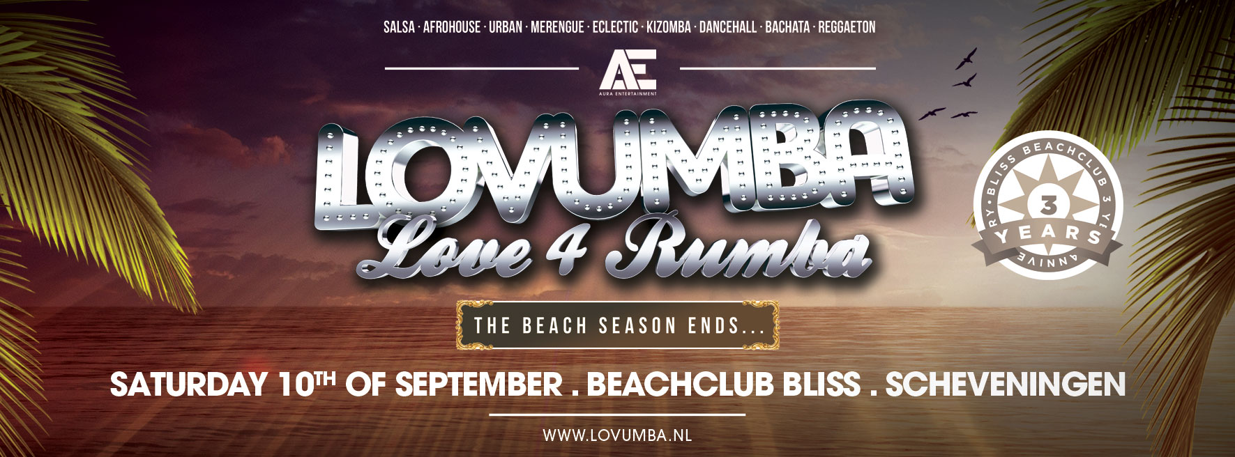 Lovumba ' The Beach Season Ends' Saturday September 10th Beachclub Bliss Scheveningen