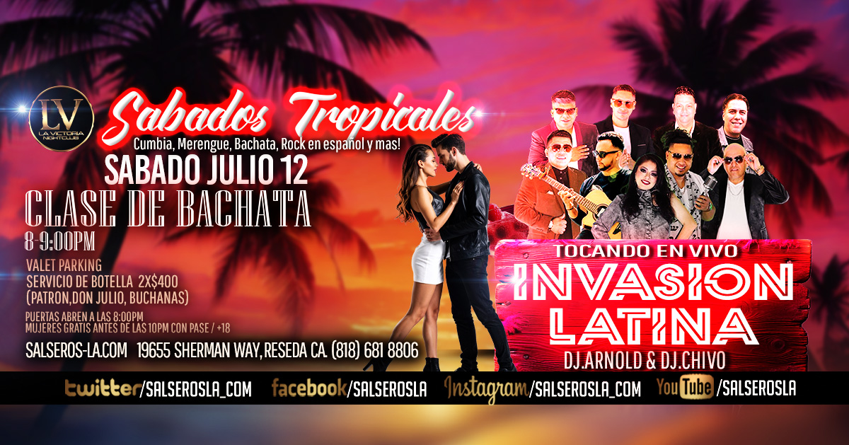 Musica en vivo, clase de Bachata y especiales de botellas toda la noche!