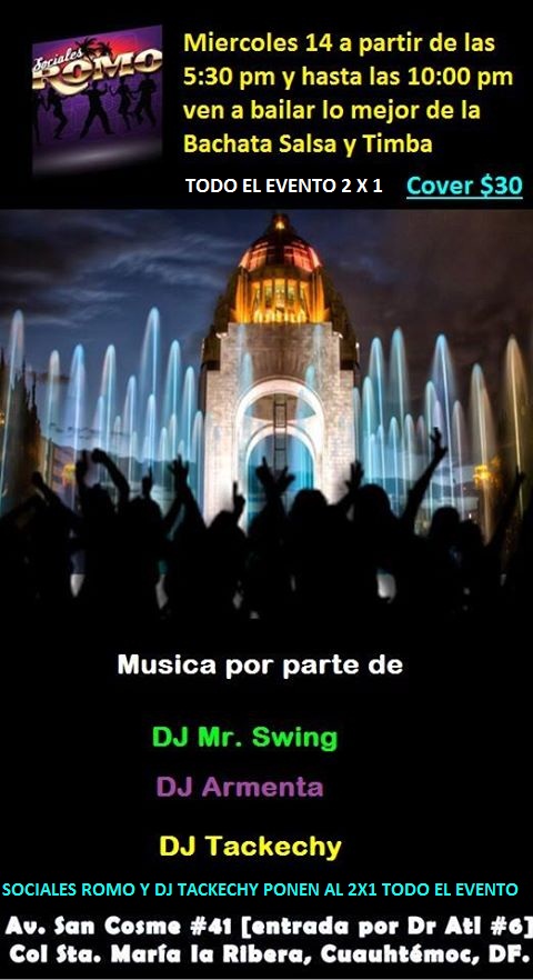 MIERCOLES DE SALSABACHATEROS EN SOCIALES ROMO !!