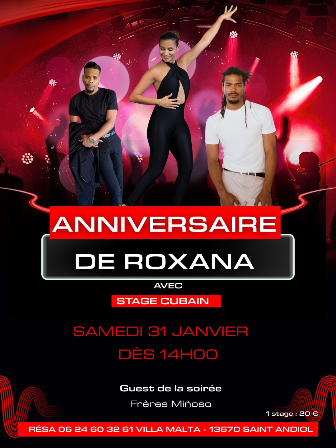 Journée & Soirée Cubaine Stages de danse & Fiesta Anniversaire de Roxana
