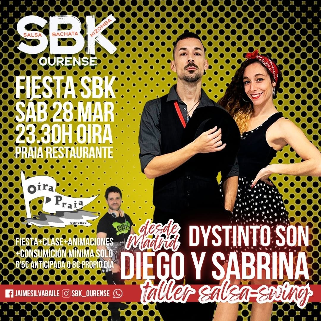 SBK Ourense con taller de SALSA SWING Diego y Sabrina (Dystinto Son Madrid)