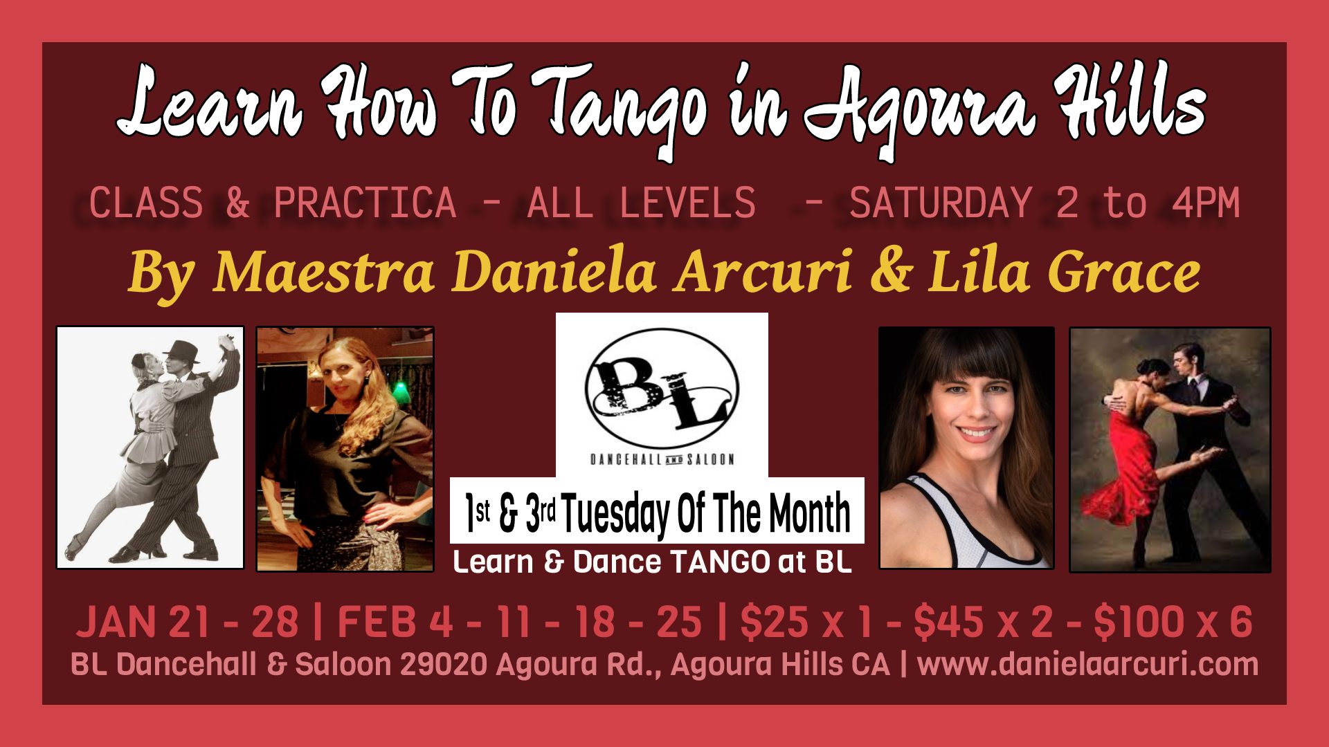 TANGO CLASS & PRACTICA in AGOURA HILLS on SATURDAYS - Starting soon