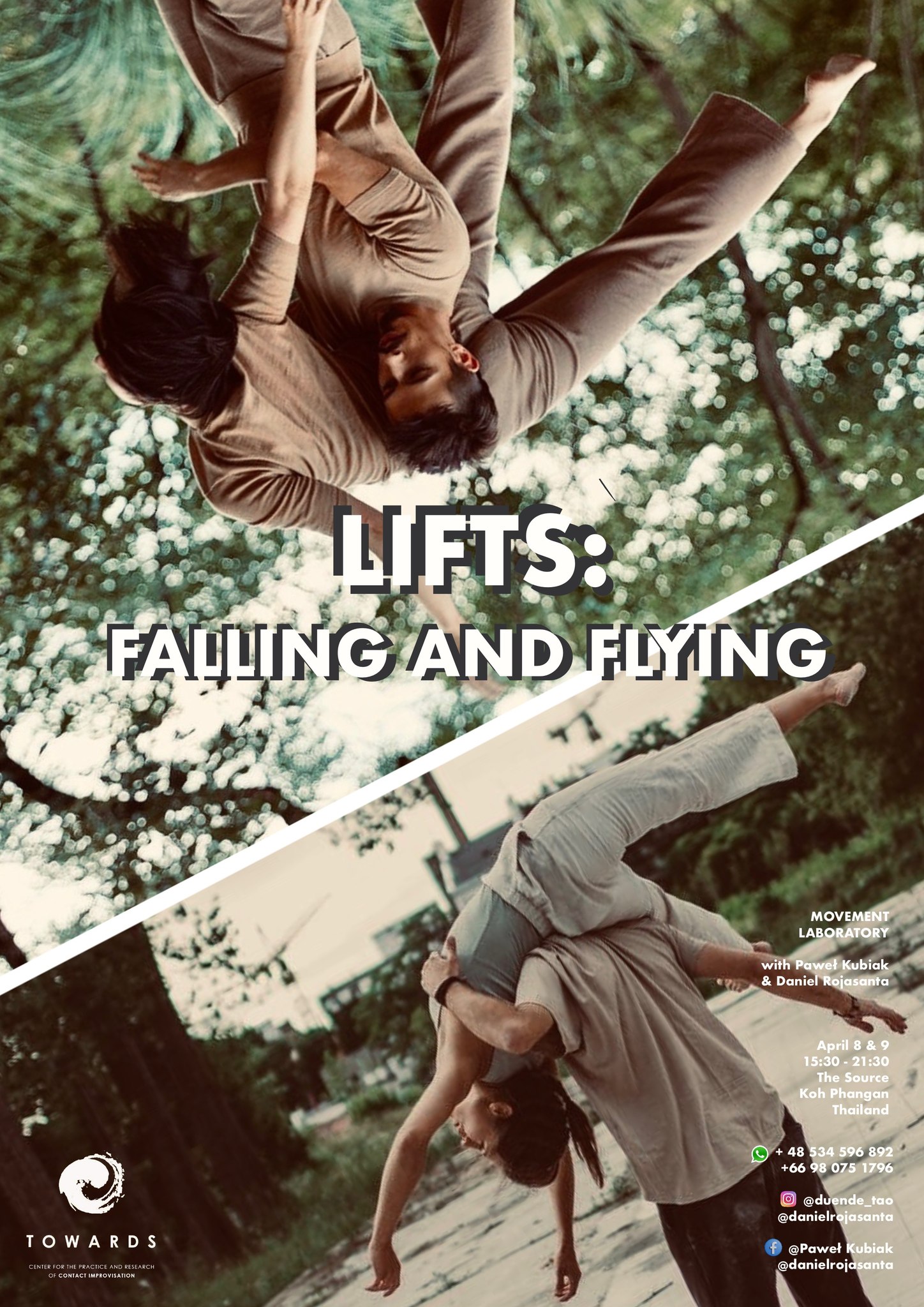LIFTS: FALLING AND FLYNG Movement Laboratory with Paweล Kubiak & Daniel Rojasanta, Koh Phangan