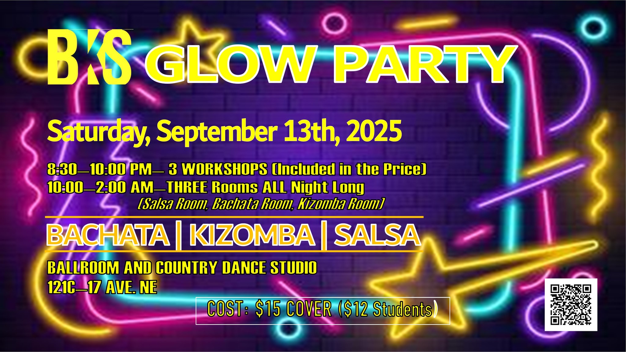 BKS (Bachata Kizomba Salsa) GLOW PARTY