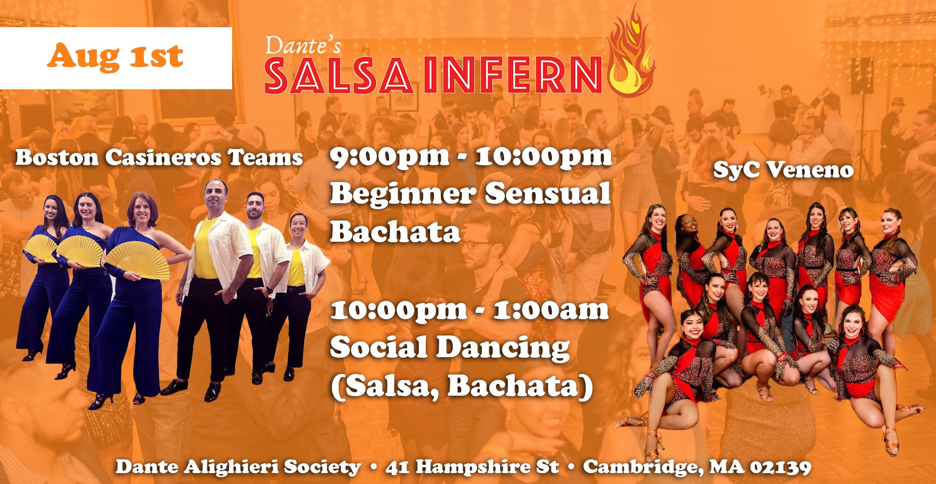 Dante's Salsa Inferno Aug 1st Salsa Bachata Dance Social!