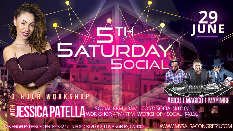 5th Saturday Social Plus Jessica Patella & 3 Hour Workshop