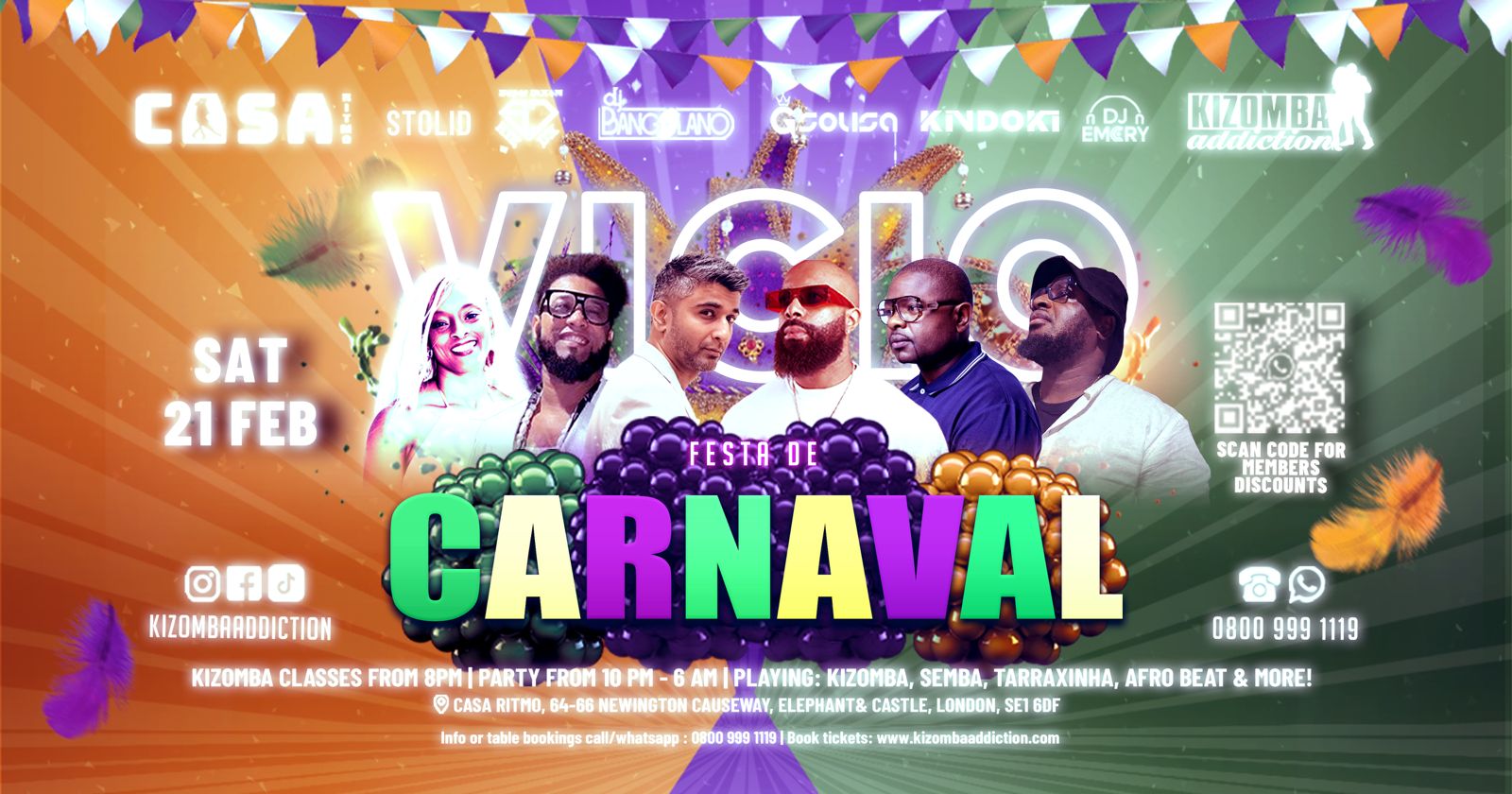 🎶 🎉 London's No.1 Kizomba Party: Clube Vicio - Festa De Carnaval Edition with DJ Bangolano