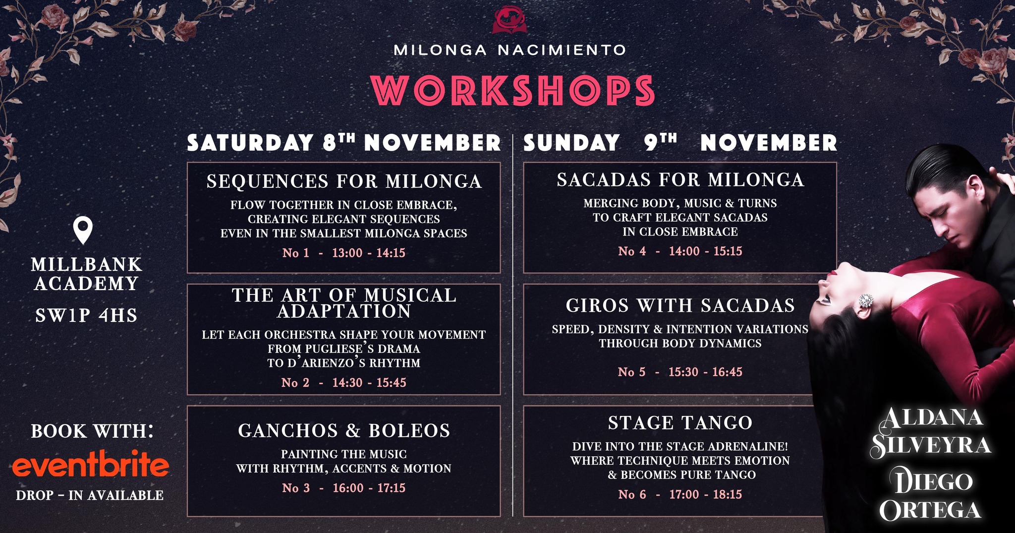 Milonga Nacimiento - November Workshops - Diego Ortega & Aldana Silveyra πΉππ»