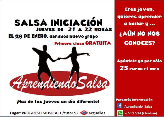 NUEVO GRUPO SALSA EN LINEA INICIACION DESDE CERO JUEVES 21 A 22H