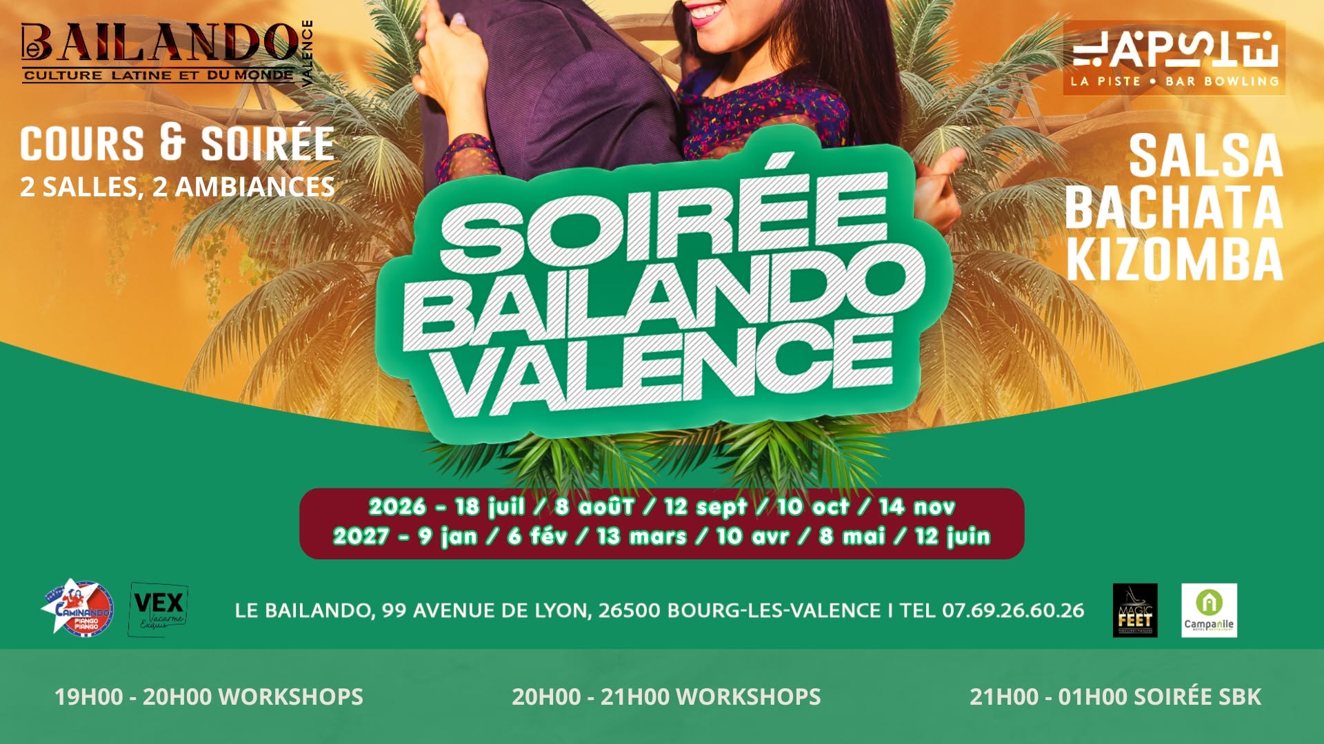 Les soirées Bailando, 2 salles, 2 ambiances