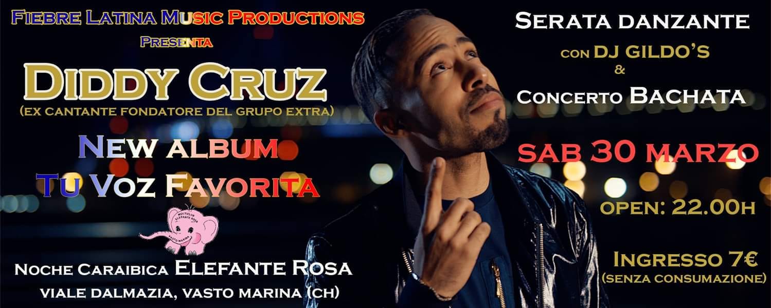 Serata Caraibica & Concerto Diddy Cruz (Ex Grupo Extra) Vasto