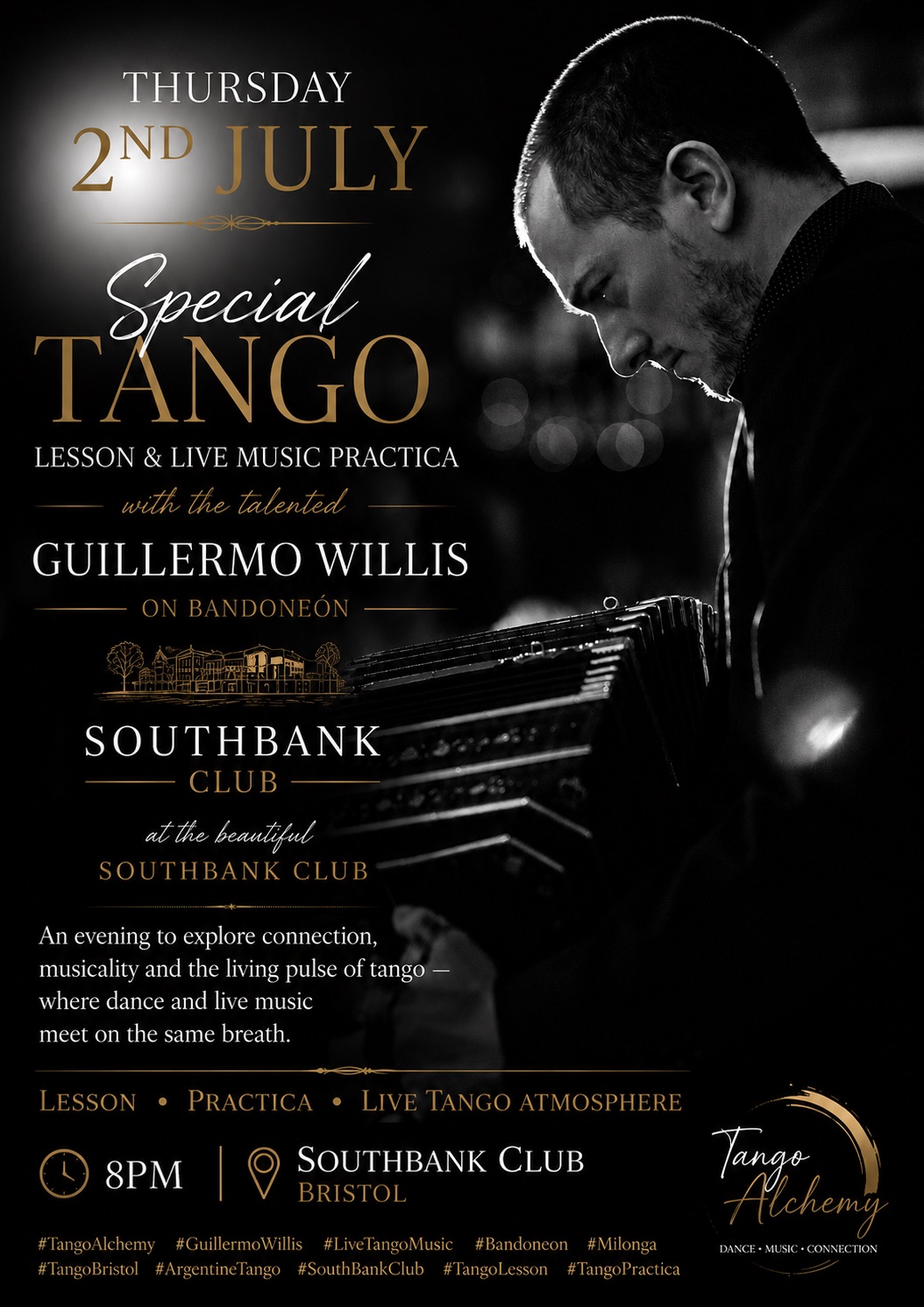 Thursday Tango Lesson with Live Music Práctica with maestro Guillermo Willis