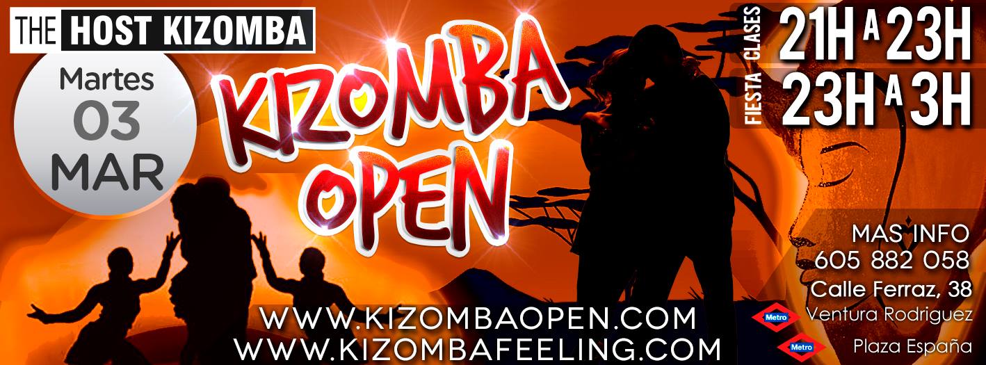 MARTES 3 Marzo, Sesion Kizombaopen en Madrid en THE HOST