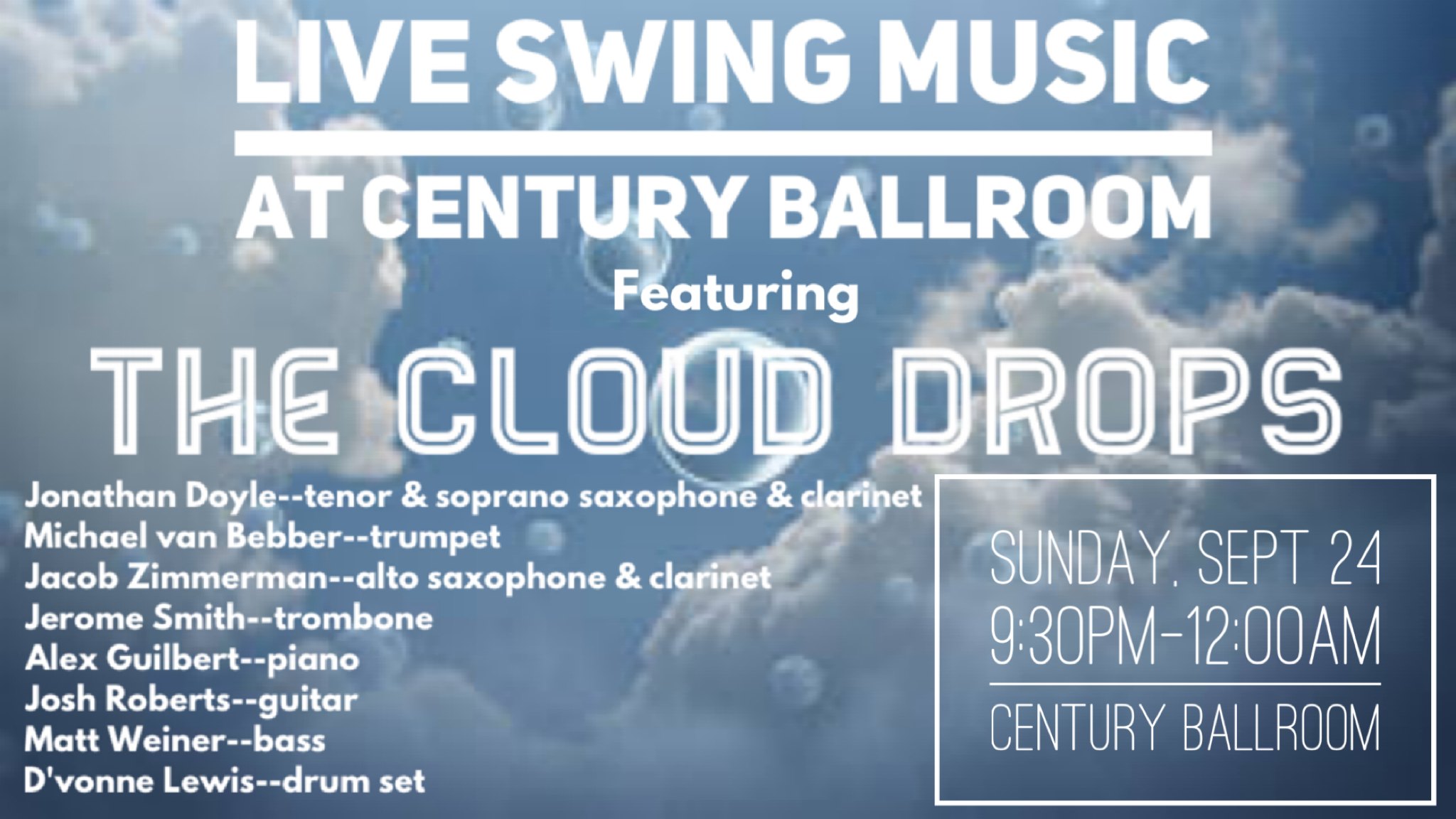LIVE SWING night with The Cloud Drops featuring Jonathan Doyle