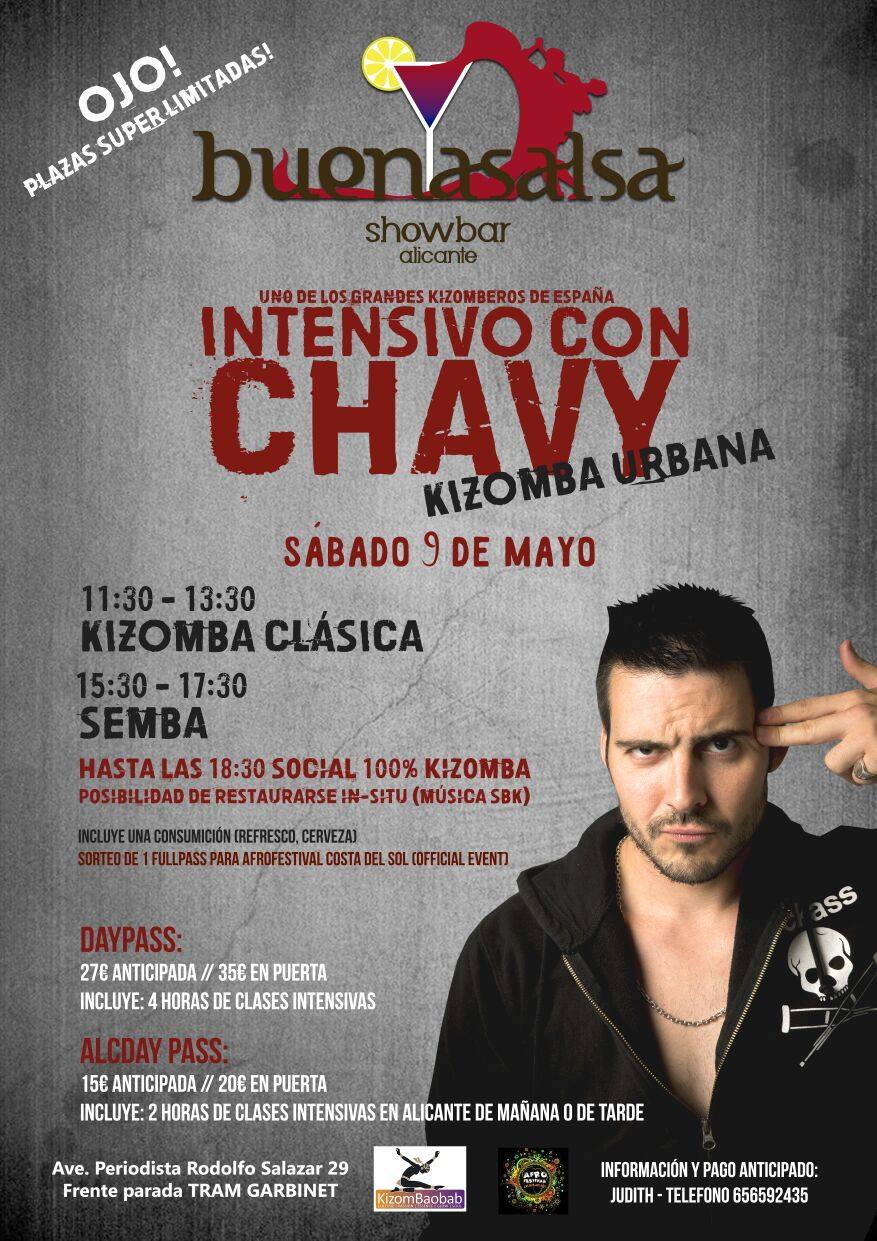 Intensivos Kizomba & Semba con CHAVY KIZOMBA URBANA KizomBaobab WikAnd! 9 Mayo 2015 @ BuenaSalsa ShowBar Alicante