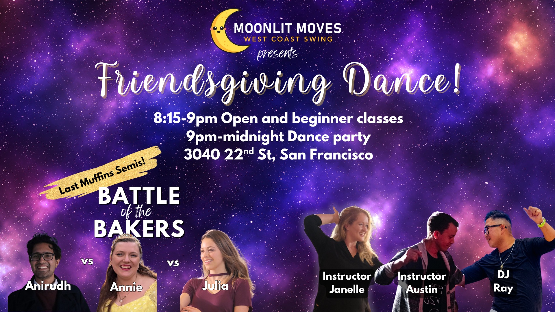 Moonlit Moves WCS! Friendsgiving ft. Janelle Guido, Austin Kois, DJ Ray Byun 🧁LAST SEMIS 🥊 !
