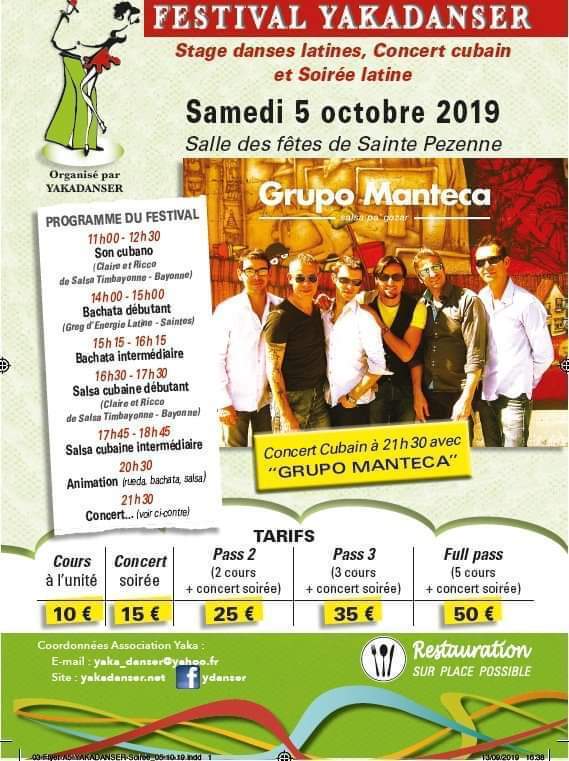 FESTIVAL YAKA DANSER: Concert Cubain Soirée Latine stages