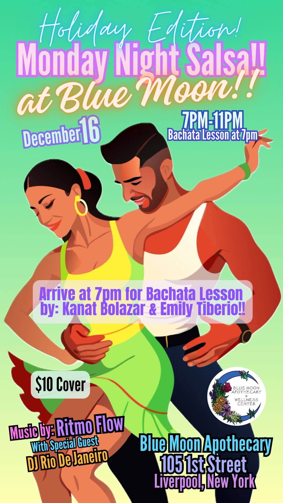 Monday Night Salsa at Blue Moon - Holiday Edition!!