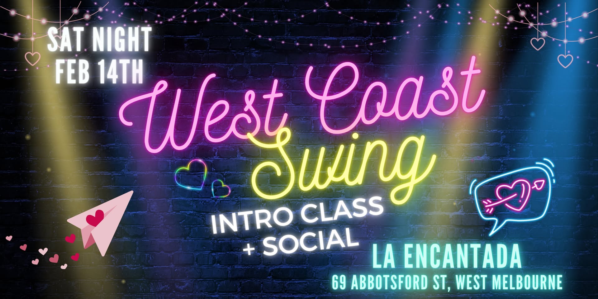 Saturday Social + West Coast Swing Intro Class @ La Encantada!