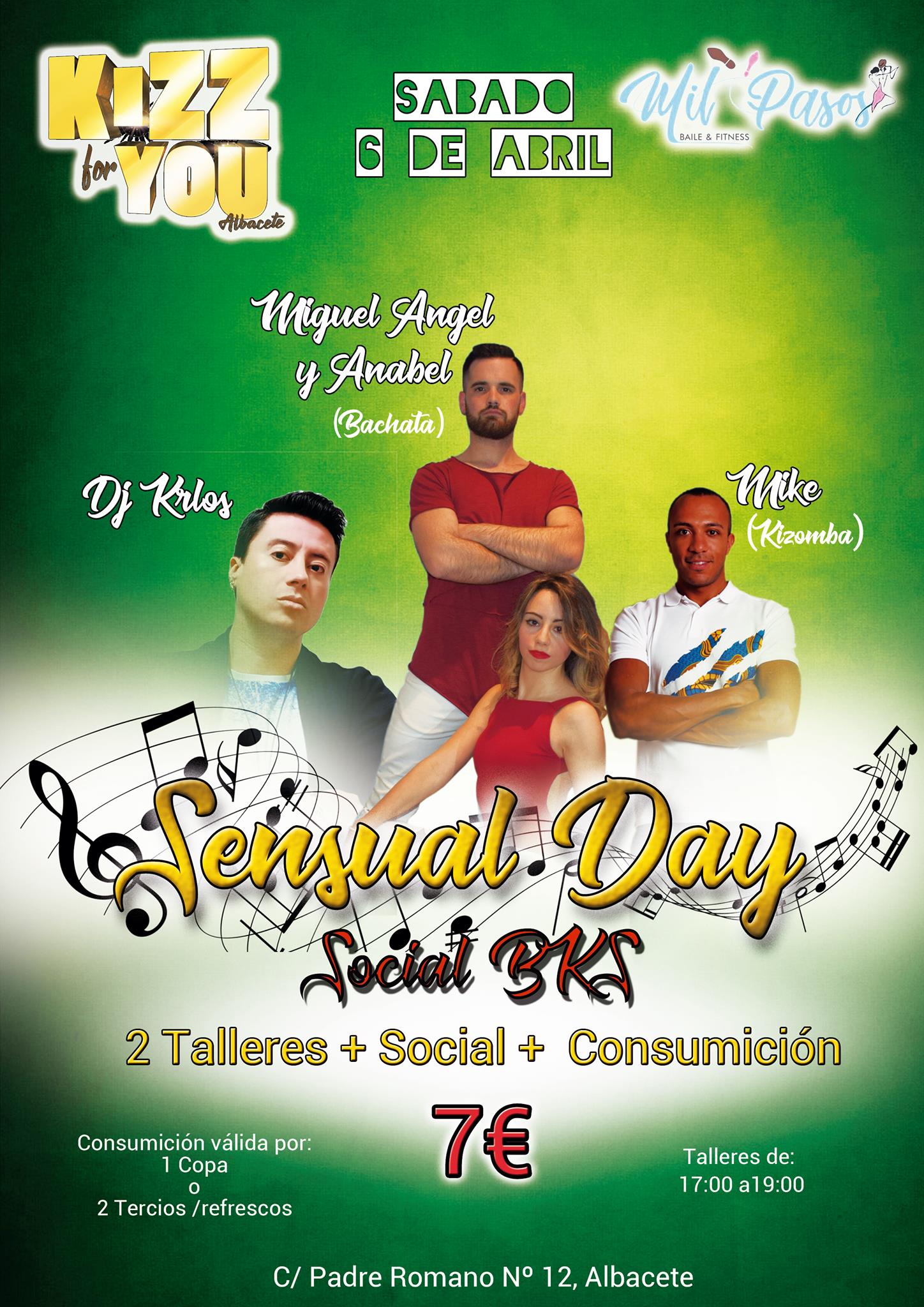Sensual Day 6 abril-Social BKS Sala Mil Pasos Albacete