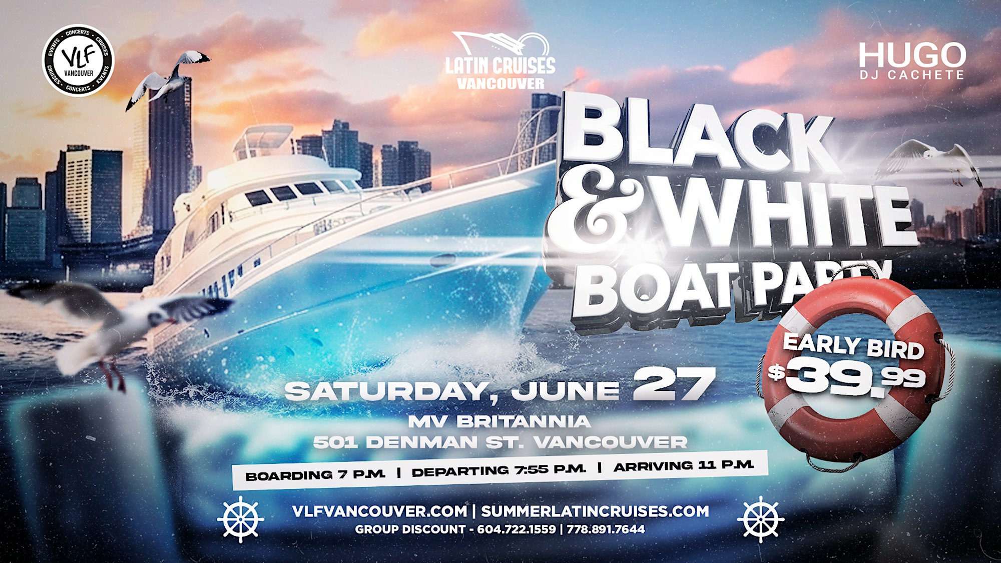 Latin Cruises 3 Black & white Boat Party 2026