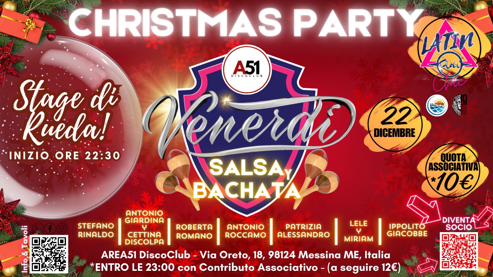 CHRISTMAS PARTY-il Venerdì LatinFlowChic-Area51- 22DIC2023
