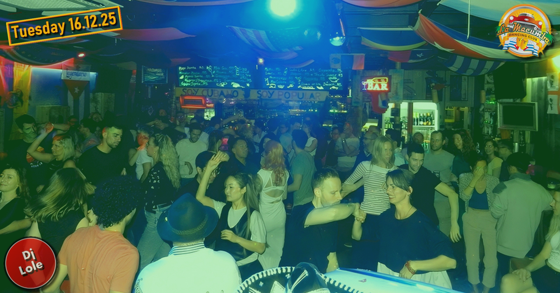 Tuesday´s salsa & bachata party - Fiesta Latina DJ Lole Free entry