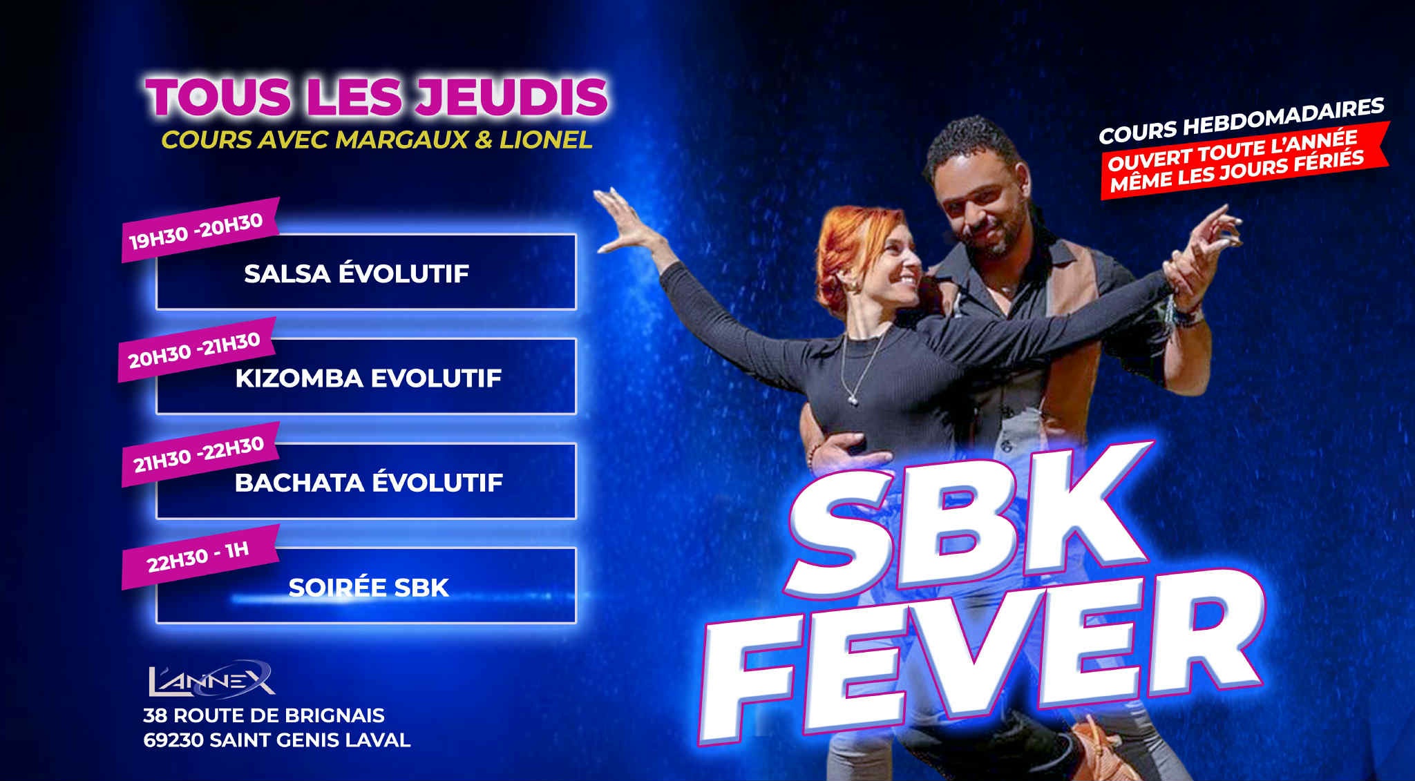 ▶️Tous les jeudis❤️SBK FEVER (COURS SALSA BACHATA KZOMBA ET SOIRÉE SBK )