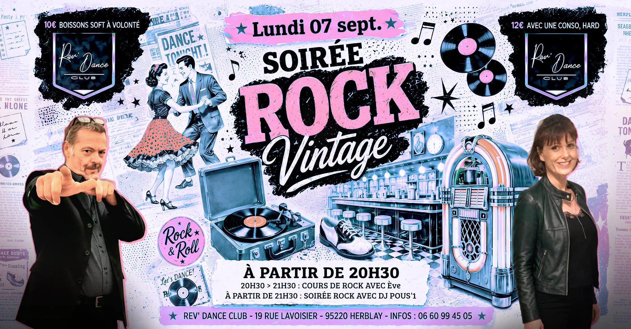 Lundi 07 sept. 2026 - Lundi Rock - cours + soirée rock - Ève & DJ Pous'1