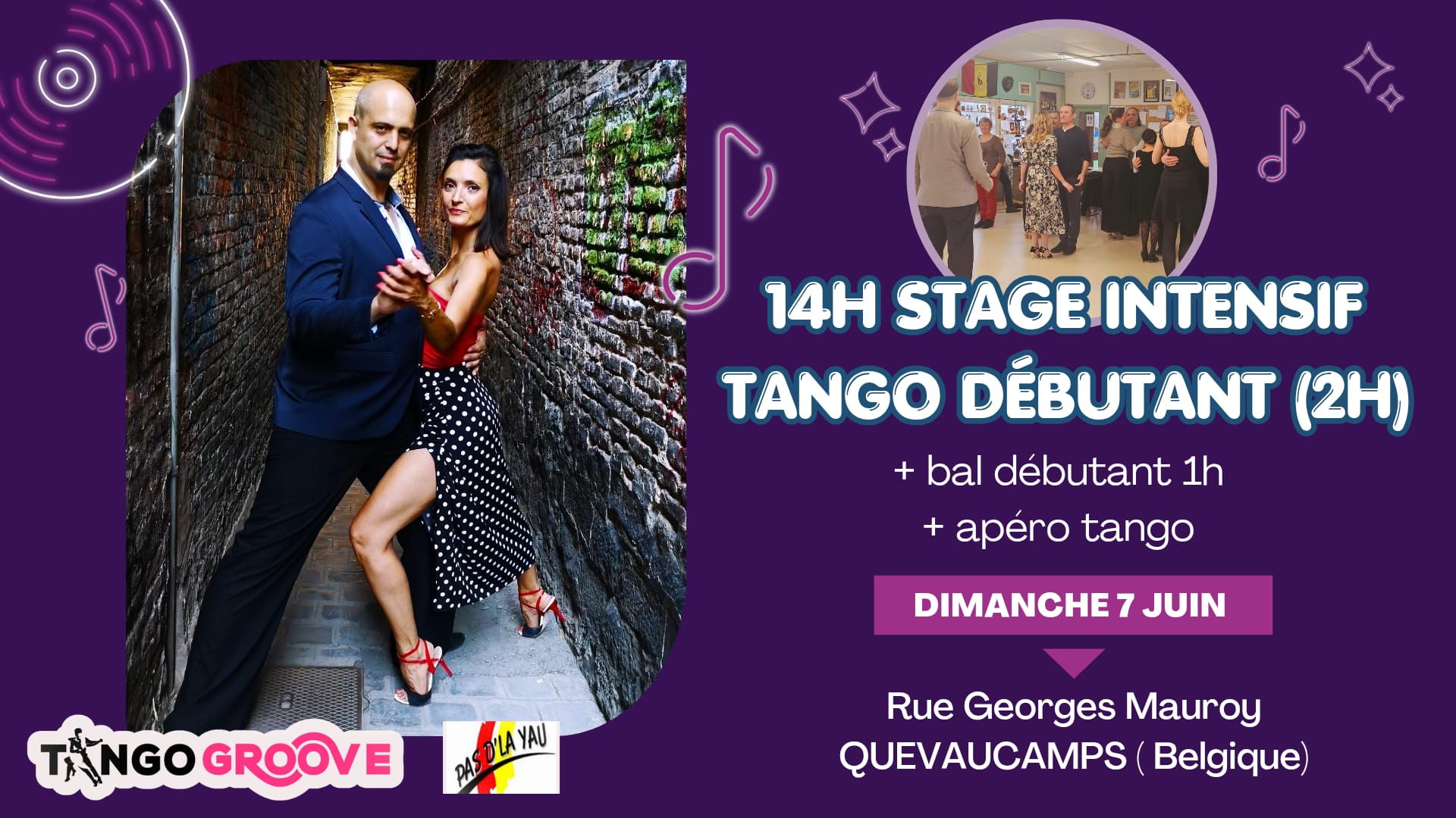 Quevaucamps Stage intensif Tango Débutants + Bal et Apéro Tango