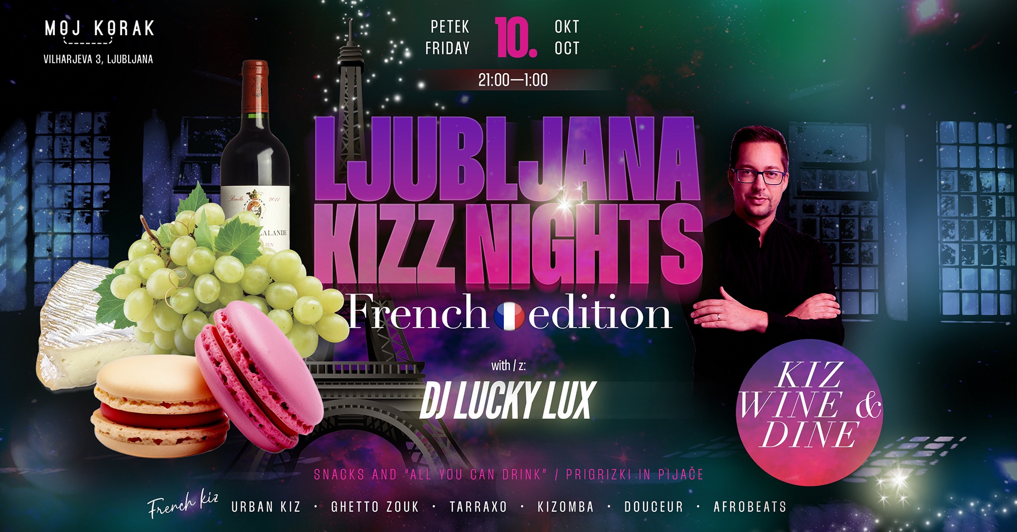 Ljubljana KIZZ Nights - French edition kiz, wine & dine