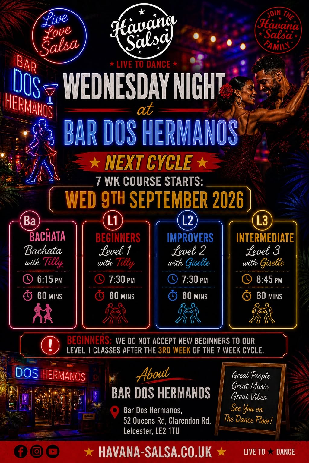 🔥 New 7-Week Salsa & Bachata Course Leicester Wednesdays at Bar Dos Hermanos 💃