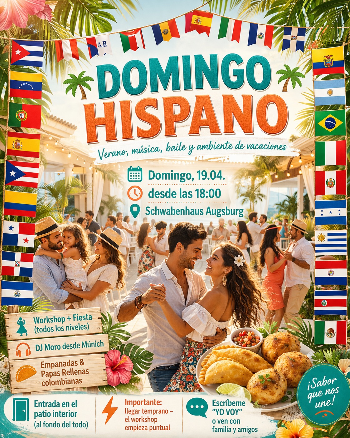 EMPANADAS Y PAPAS RELLENAS CALIENTES ๐ Domingo Hispano in Augsburg!