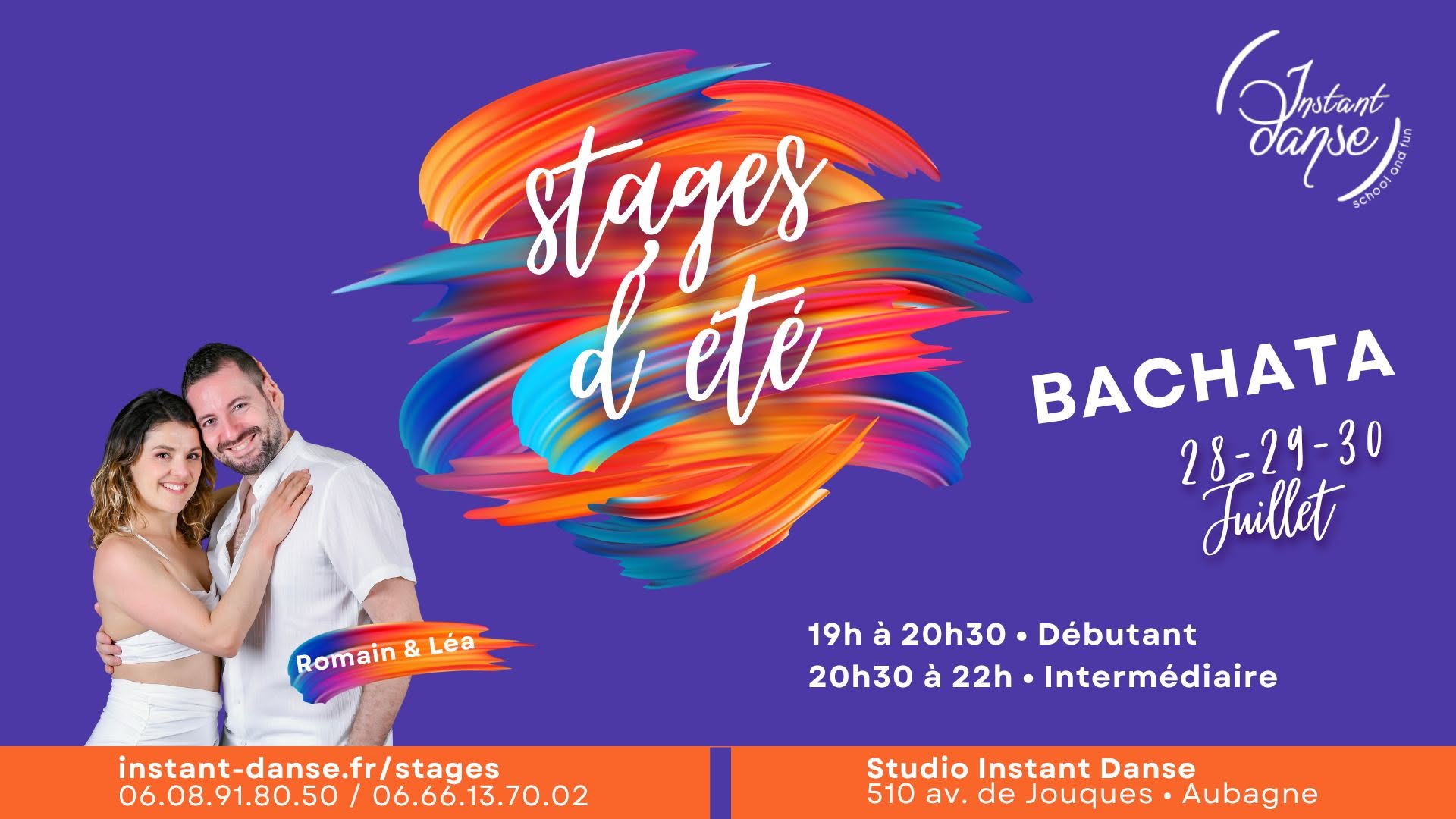 Stages d'été Instant Danse : Bachata avec Romain et Léa